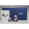 SWAROVSKI 2008 ANNUAL EDITION PANDAS MOTHER and CUB 900918 MINT BOXED RETIRED RARE #