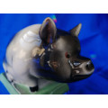 Rye Pottery Black and White Sow Pig Sitting