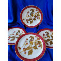 STUNNING!! EARLY TO MID 19TH CENTURY GILDED PORCELAIN KINGFISHER PLATES CIRCA 1800-1840  #