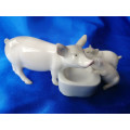 Very Old Porcelain Mother Pig with Her Babies *