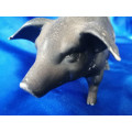 Old Painted Bisque Candle Holder Pig