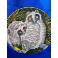 Beautiful Wedgwood China Plate The Baby Owls Series Long-eared Owl Chicks *