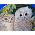 Beautiful Wedgwood China Plate The Baby Owls Series Tawny Owl Chicks *