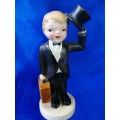 Vintage China Boy with Suitcase #