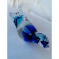 Vintage Studio Glass Blue Bird Paperweight