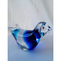 Vintage Studio Glass Blue Bird Paperweight