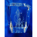 3-D Glass Block with Dolphins