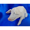 VINTAGE ROYAL COPENHAGEN FIGURINE OF A ` SEATED PIG` NO. 1400 BY ERIK NEILSEN