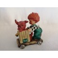 Goebel red head figurine Boy with Dog, Gangway  #