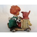 Goebel red head figurine Boy with Dog, Gangway  #