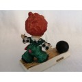 Goebel red head figurine Boy with Ball, Strike  #