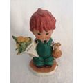 Goebel red head figurine Boy with Flowers, Good News #