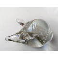 Clear Glass PIG Paperweight