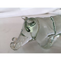 Ngwenya Recycled Glass Swaziland Handmade Warthog Figurine - Paperweight