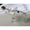 Vintage Kumela Art Glass `Gin Pig` Decanter, Finland, 1960s // Hand Blown Scandinavian Modern Glass