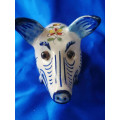 19th Century Desvres French Faience Pig Flower Frog Antique France *