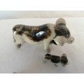 Vintage Two Pottery Glazed Pigs