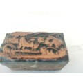 Very old Copper Wooden Ink Block Pigs