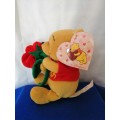 Disney Store Exclusive Winnie The Pooh - Holding a Rose Soft Plush Beanie Toy