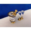 GENUINE Swarovski Crystal MEMORIES CHAMPAGNE BUCKET and FLUTES GOLD PLATED   #