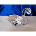 Vintage German PETS Clear Glass Lead Crystal DUCK