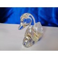 Vintage German PETS Clear Glass Lead Crystal DUCK