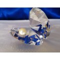 Stunning Crystal Glass Large Oyster Shell with Pearl