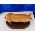 Royal Doulton Tamworth Pig on wooden plinth