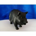 Vintage Chubby Black Pig Piggybank Moneybox *