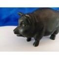 Vintage Chubby Black Pig Piggybank Moneybox *