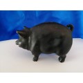 Vintage Chubby Black Pig Piggybank Moneybox *