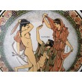 Large Pottery Plate Nude men Made in Greece #