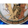 Large Pottery Plate Nude men Made in Greece #