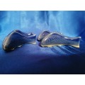 4 x Blue Ceramic Carp or Koi Fish Figures #