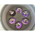 Swarovski Crystal Set of 6 Place Card Holders Helio Purple / Blue Color #