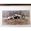 Paul Apps Print resting pigs 1993 framed #