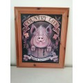 Large Pig Hog Counttry Life Print on Board Framed #