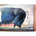 Large Sow / Pig Print on Board Prize Sow 1863 #