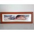 Large Pig and piglets John hayson print ` The Olympigs ` framed #