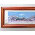 Large Pig and piglets John hayson print ` Down and Snout ` framed #