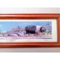 Large Pig and piglets John hayson print ` Down and Snout ` framed #
