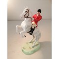 BESWICK VERY RARE `HUNTSMAN` REARING ON A RARE ( WHITE HORSE)