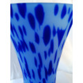 Stunning Blue and White glass Vase