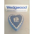 Vintage Wedgwood Blue Heart Trinket Box  #