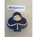 Vintage Wedgwood Jasper Portland Blue Clover Trinket Box  #