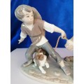 Lladro Figurine BOY WITH STUBBORN DONKEY AND DOG 5178 Retired
