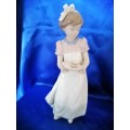 Lladro Figurine Birthday Girl Design #5429 Holding Plate w/ Slice of Cake