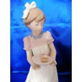 Lladro Figurine Birthday Girl Design #5429 Holding Plate w/ Slice of Cake