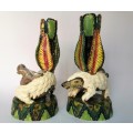Ardmore Stunning Pair of Pangolin and Monkey Candle Holders Superb Detail #