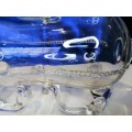 Vintage Hand blown art clear glass animal pig / lion decanter Aquamanile. Rare #